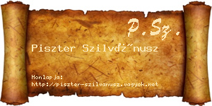 Piszter Szilvánusz névjegykártya
